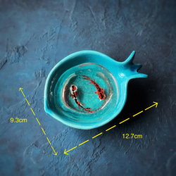 ペルシャの陶器　飾り皿　リアルな金魚　ペルシアンブルー　【SOFAL-002】 8枚目の画像