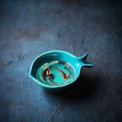 ペルシャの陶器　飾り皿　リアルな金魚　ペルシアンブルー　【SOFAL-002】 9枚目の画像