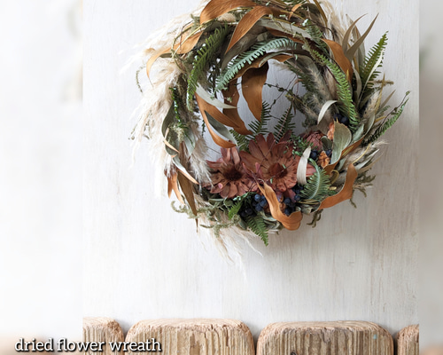 専用感謝sale＊大輪サルフレア＆グレビレア  　ドライフラワーリース 大輪サルフレア＆グレビレア ドライフラワーリース ドライフラワー fu