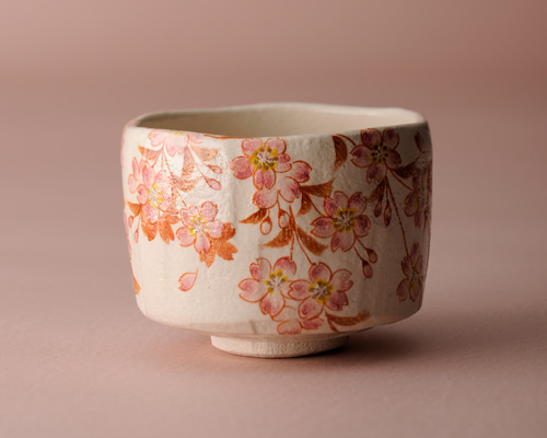 茶碗 雲錦紋 平安 京宋造 紅葉 桜 花尽くし 抹茶碗 京焼 春秋