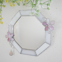 ミモザの八角形の鏡 (20size/max21） ステンドグラス ドレッサー