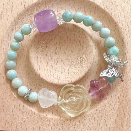 ラスト♡　フローライトハート　ブレスレット ラスト♡フローライトハートブレスレット