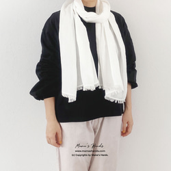 ★春季福袋立減360日元★2件白色100%棉披肩圍巾套裝母親節 第2張的照片