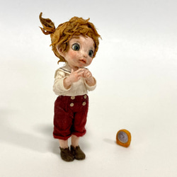 和紙人形 ミニチュアドール 「いまなんじ？」 3枚目の画像