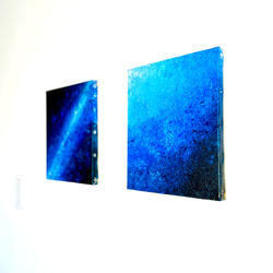 【零104】絵画  宇宙 青 空 海  抽象画 原画  インテリア 2枚目の画像