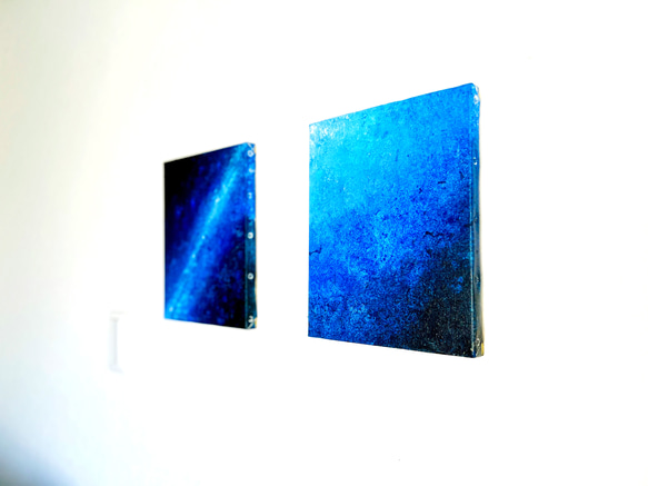 【零104】絵画  宇宙 青 空 海  抽象画 原画  インテリア 2枚目の画像