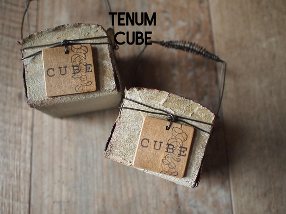 CUBE缶/tc123/ブリキワイヤーカゴ/リメイク鉢/リメ缶 1枚目の画像