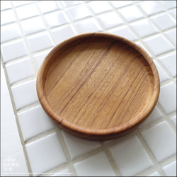 チーク無垢材 コースターCorm コップ敷き コップ受け 小皿 ジュエリートレイ カフェ用品 木製食器 ナチュラル 4枚目の画像