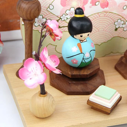 OKBABY ひな道具 雛道具 ひな道具セット 雛人形用飾り花(一対) 菱餅(一対) ひな飾り ひな祭り 木製 6枚目の画像