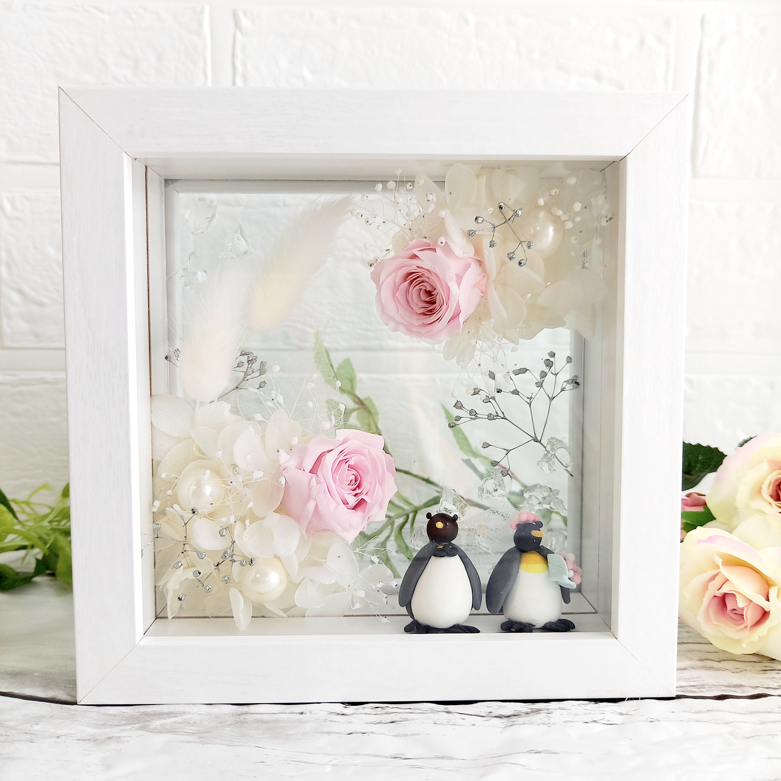 【結婚祝い】氷の世界に咲く薔薇(ピンク)♡ラッピング無料