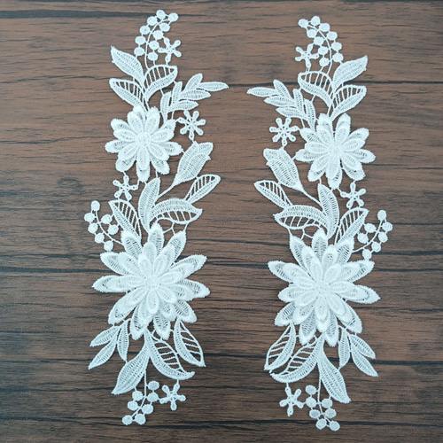 AZ383 花柄モチーフレース 立体お花襟刺繍レース 新体操 衣装