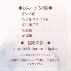 【手書き命名書】命名書 プレゼント オーダー 可愛い おしゃれ 手書き ピンク  誕生日　記念品　出産祝い　送料無料 5枚目の画像