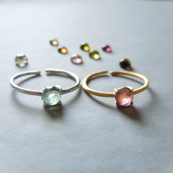 美品　希少　バイカラートルマリン　リング　ハンドメイド　k14gf 15号 美品希少バイカラートルマリンリングハンドメイドk14gf 15号