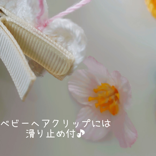 蝶々ヘアクリップ♡ベビーヘアクリップ♡ 刺繍♡バタフライ