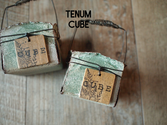 CUBE缶/tc146/ブリキワイヤーカゴ/リメイク鉢/リメ缶 1枚目の画像