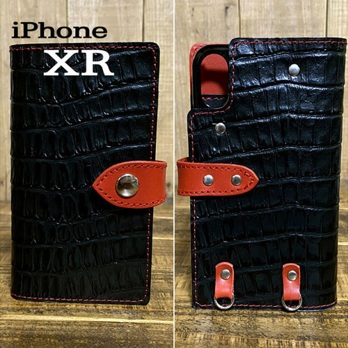 Apple iPhone XR ブラック 128GB 箱あり　手帳型ケース付き PLATA アウトレット iPhone XR ケース 手帳型 羊本革 シープ