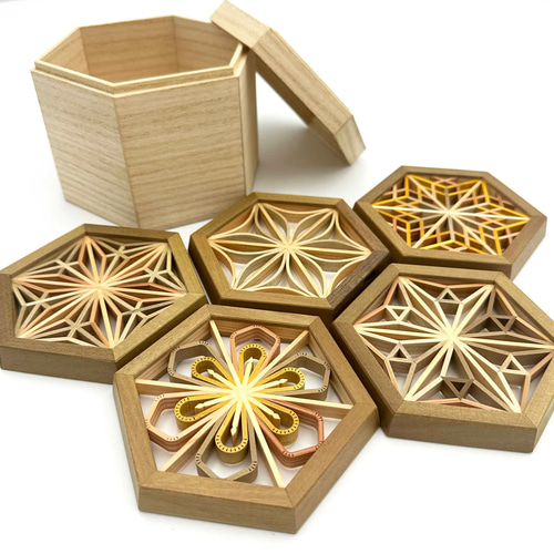 大川組子 - コースター 5枚セット その他キッチン小物 藩 通販