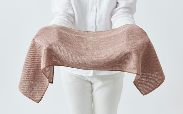 亞麻針織網狀毛巾 | 淡綠色 第7張的照片