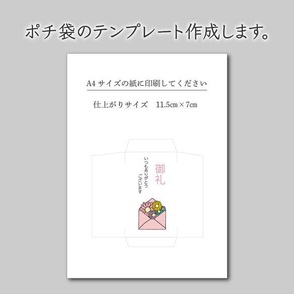 ポチ袋のテンプレート作成します♪データでお渡し 1枚目の画像