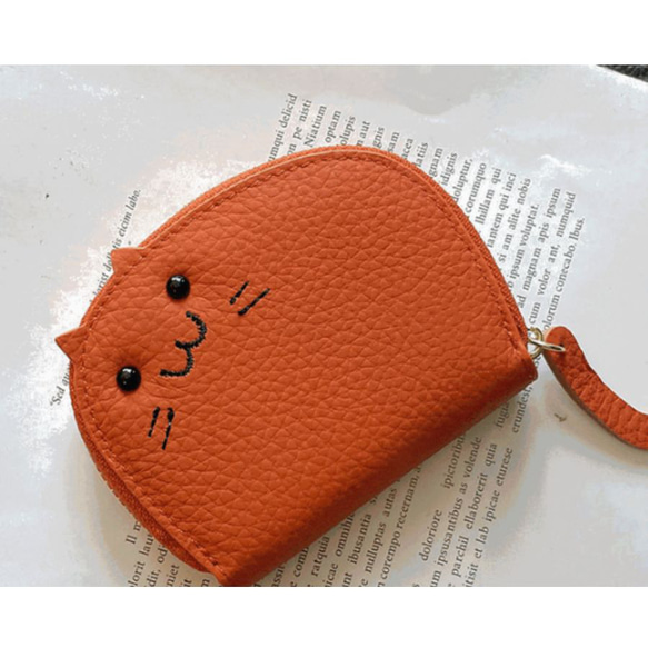 カードケース 本革 猫 極薄 小銭入れ アニマル ミニ財布 アニマル バッグやファッションに合わせやすい FA26 2枚目の画像
