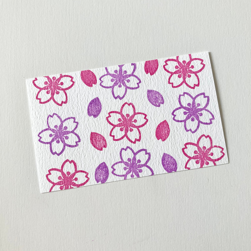 桜の花と花びらの消しゴムはんこセット はんこ・スタンプ asako-made