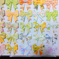 【送料無料】496☆25個⭐ランダム柄⭐折り紙・リボン⭐ハンドメイド ラッピング 壁面飾り 3枚目の画像