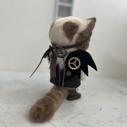 スチームパンクのごーぐるにゃんこ ぬいぐるみ　羊毛フェルト 6枚目の画像