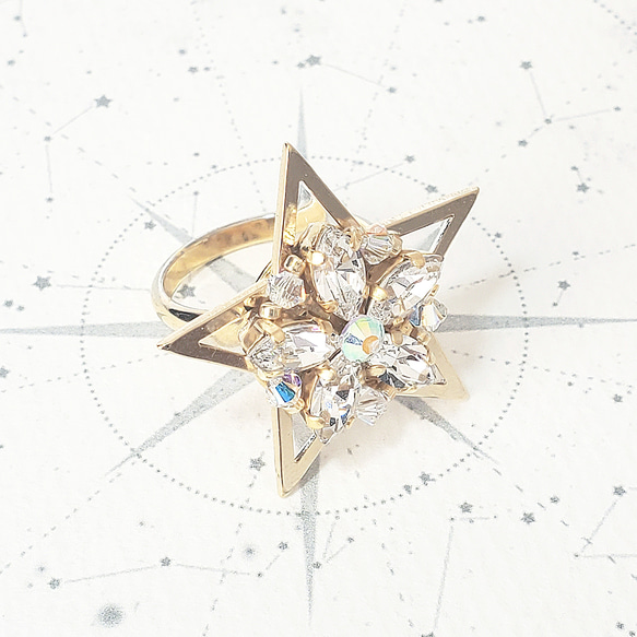 上品さと、確かな存在感・主役級アクセサリー～THE STAR RING～(指輪・ゴールド) 1枚目の画像