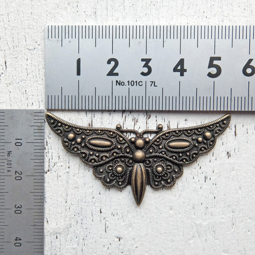 ビンテージ アンティーク 60s USAト小物 蝶 バタフライ レリーフパーツ・レトロな蝶［1個販売］ 金具・チェーン Kurosuke