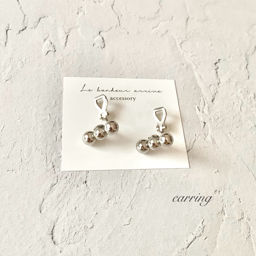 #862 再販 べっ甲 シルバー 3連 ハンドメイド ピアス イヤリング 862 再販 シルバー べっ甲 3連 チェーン ハンドメイピアス