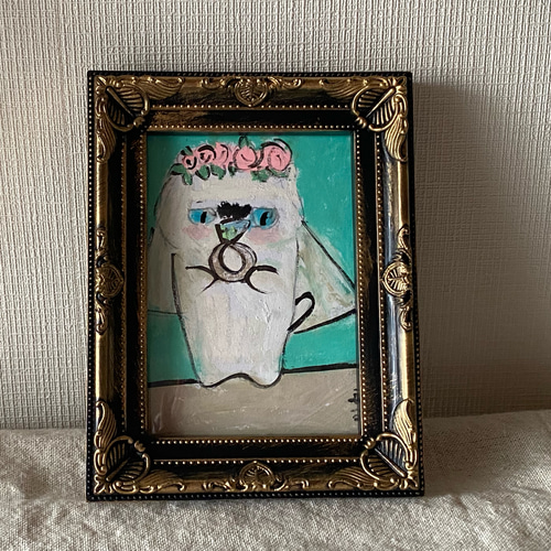 絵画。原画【白猫の花嫁はきれいなドリルリングを受け取った】