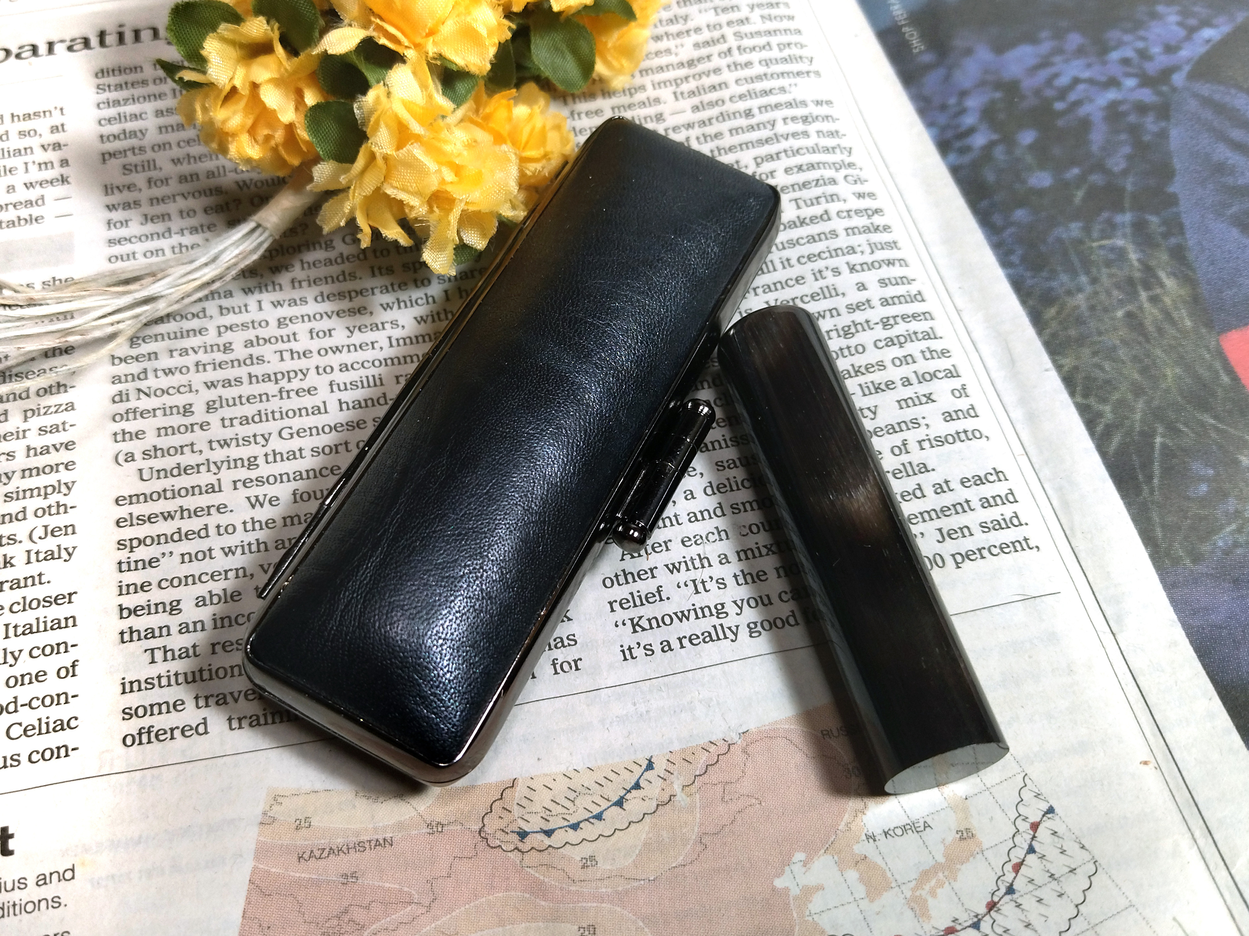 銀行印 実印 12mm 黒水牛 吉相体 富田 とみだ 印鑑 朱肉 印鑑ケース 太