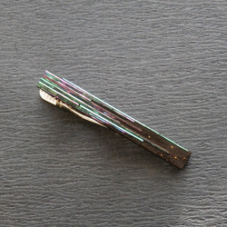 漆工芸螺鈿ネクタイピン　ストライプ流星Ⅰ 3枚目の画像
