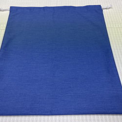 大きな巾着袋　縦50ｃｍ横45cm  ブルー 1枚目の画像
