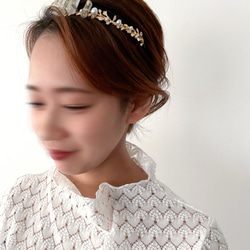 【crystal perl crown】髪飾り　ウェディング　成人式　結婚式　振袖 4枚目の画像