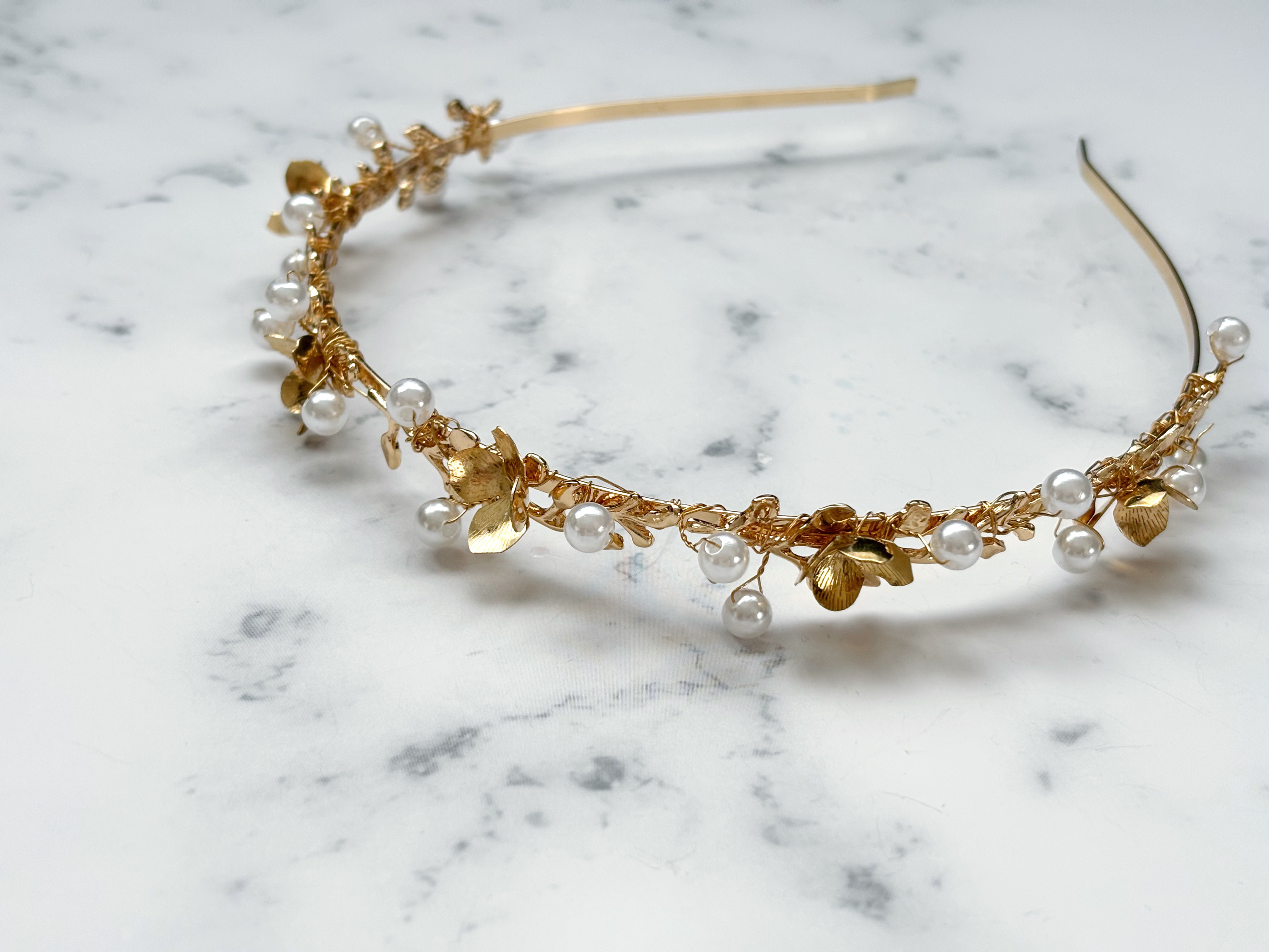 【twig perl crown】髪飾り　ウェディング　成人式　結婚式　振袖