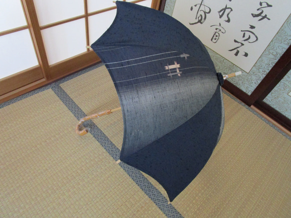 ひげ紬の日傘（傘袋付き） 6枚目の画像