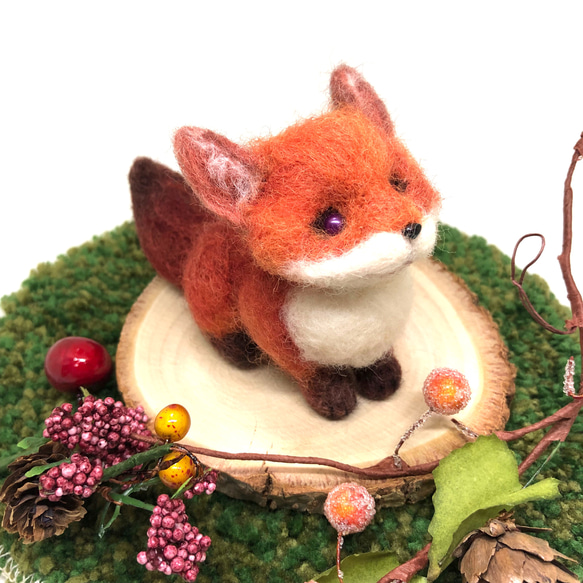 ◇ぷっくり 赤キツネ 羊毛フェルト人形 羊毛フェルト クマノッコ 通販