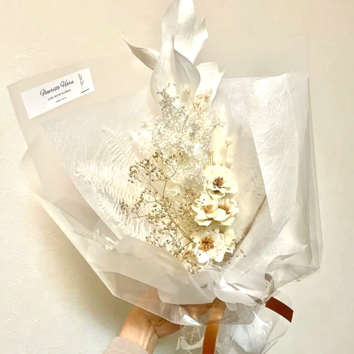 受注生産】ホワイトゴールド系花束（お任せタイプ） スワッグ