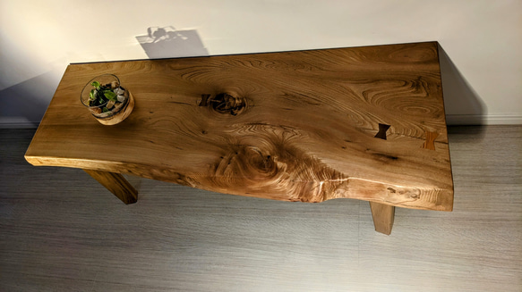 クスノキ一枚板  ローテーブル ベンチ  1点物 4枚目の画像