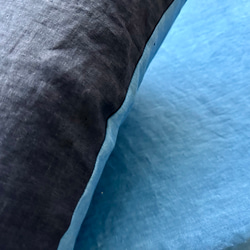 curiotama様オーダー2　モクざ XL 藍とログウッドの草木染 50cmサイズ 麻 座布団カバー 1枚目の画像