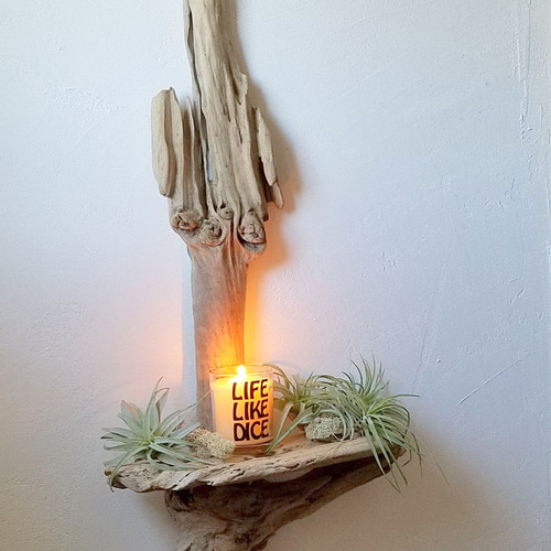 アラビア　壁掛けキャンドルスタンド 流木 縦型 約99cm 壁掛け キャンドルホルダー キャンドルスタンド エア