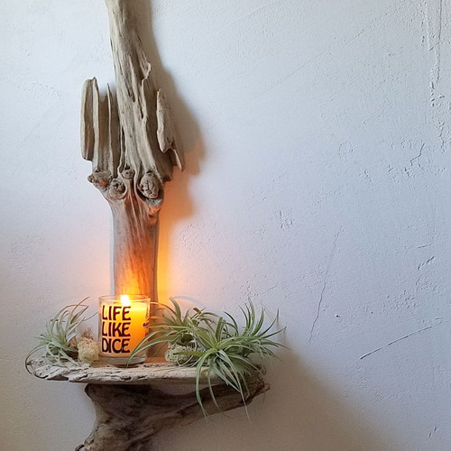流木 縦型 約99cm 壁掛け キャンドルホルダー キャンドルスタンド エア
