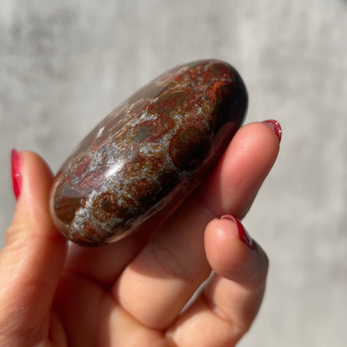 インド産【キングコブラジャスパー】パームストーン 鉱物 天然石 碧玉