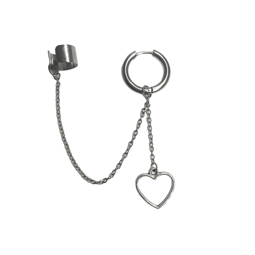 チェーンピアス ハート チェーン イヤリング イヤーカフ 韓国系