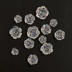 パーツ 3D バラ 薔薇 花 ネイルパーツ デコ 透明 クリア 20個 (D281) 2枚目の画像