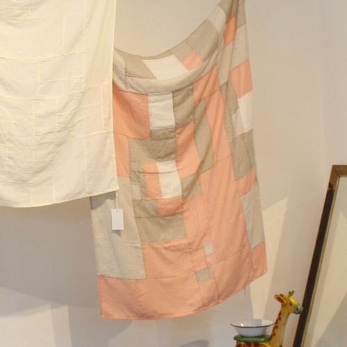 LINEN POJAGI CURTAIN 105×130 PINK リネンポジャギカーテン