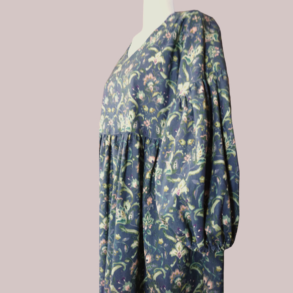 バルーン袖のギャザーワンピース 7枚目の画像