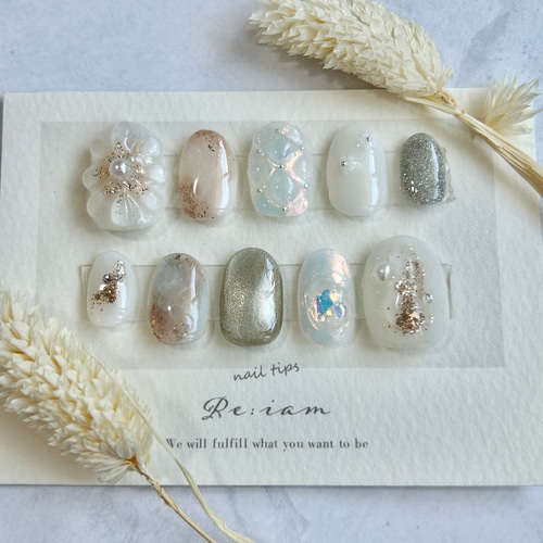 サイズオーダー♡オレンジ×いちごチョコネイルチップ マット つや size  