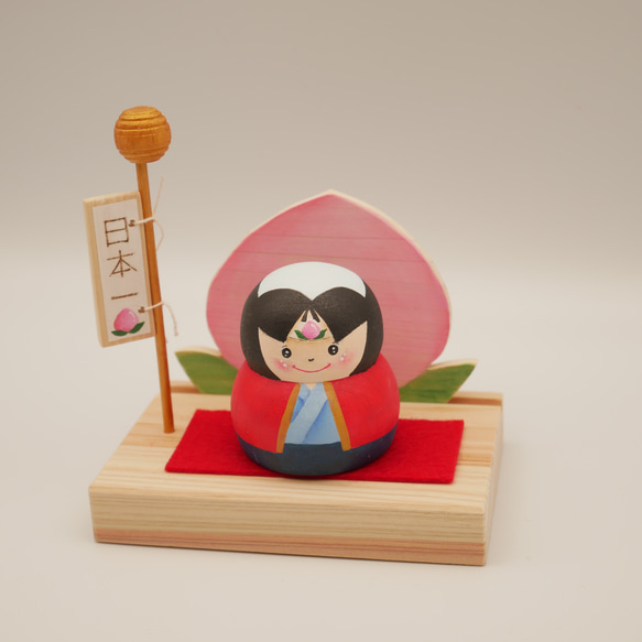 早割10%off中】【端午の節句】桃太郎飾り ひのき まるんと可愛い桃太郎